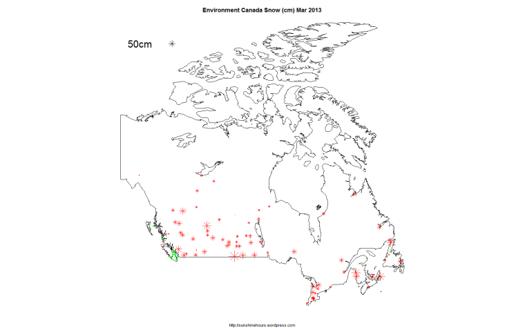 EC Normals Snow cm2013-03