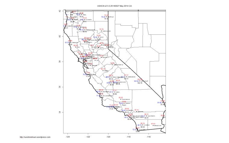USHCN v2.5.0.20140627 May 2014 CA
